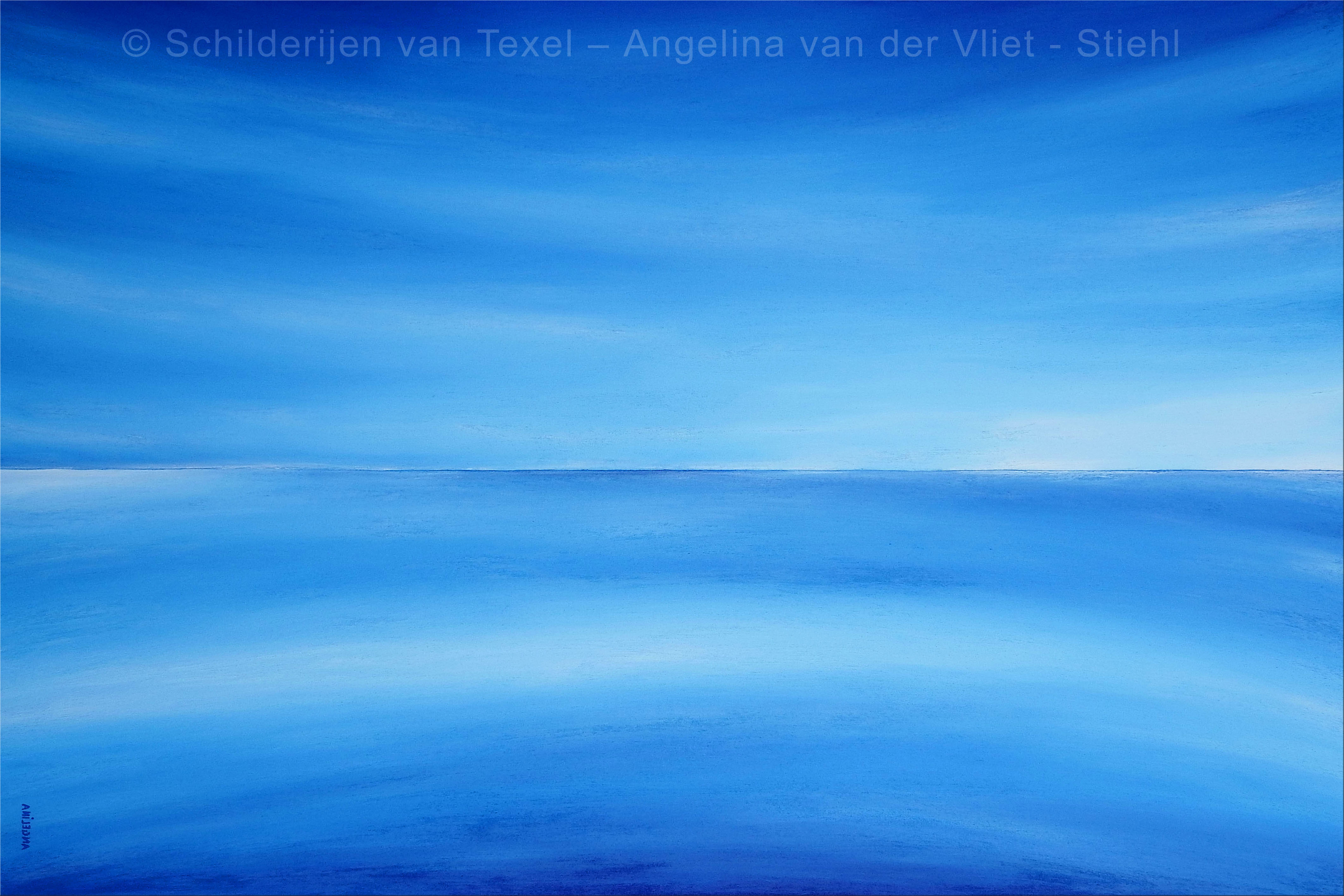 Schilderijen van Texel met blauwe zee door Angelina van der Vliet - Stiehl